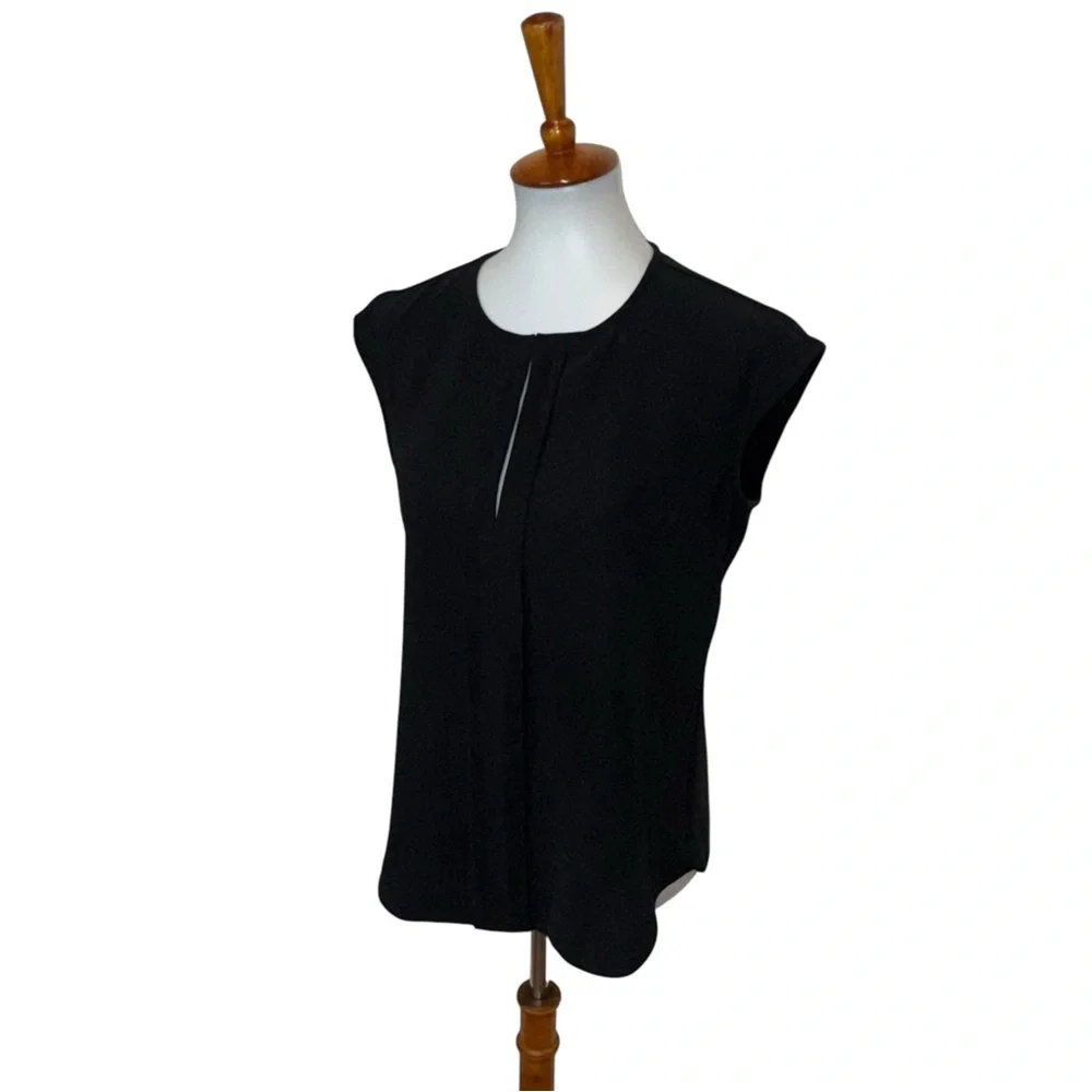 J. Crew Cap Sleeve Top Black Size 6